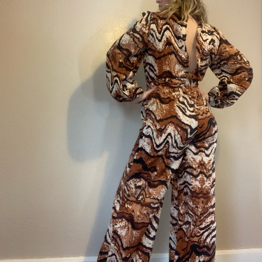 SOLD Wide leg Animal print jumpsuit
